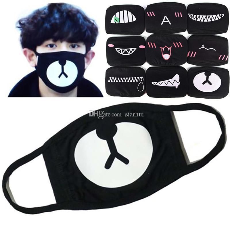Máscaras linda de Kawaii de la boca de mufla máscara de la mascarilla Oso Negro polvo de algodón para Niños Niñas 1 PC