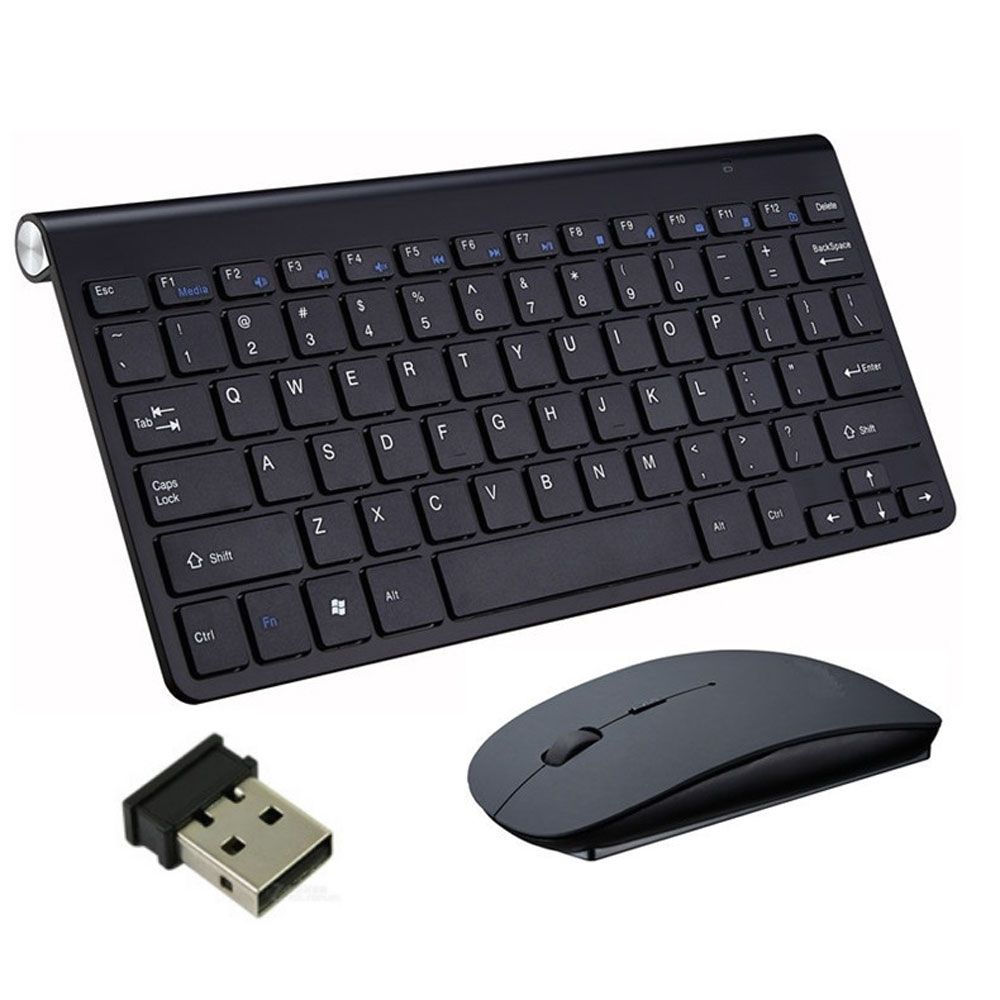 Wireless Keyboard Mouse Ultra Slim Full Size Rechargeable Wireless Combo