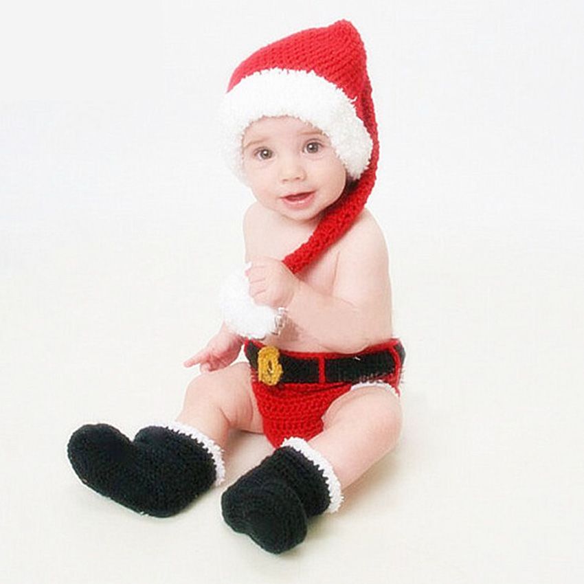 Acquista Puntelli Fotografici Neonati Servizio Fotografico Bambini Costume Di Babbo Natale Regalo Di Natale Vestito In Maglia Accessori Foto Di Cappellini Pom Pom A 15 34 Dal Rijindoujin Dhgate Com