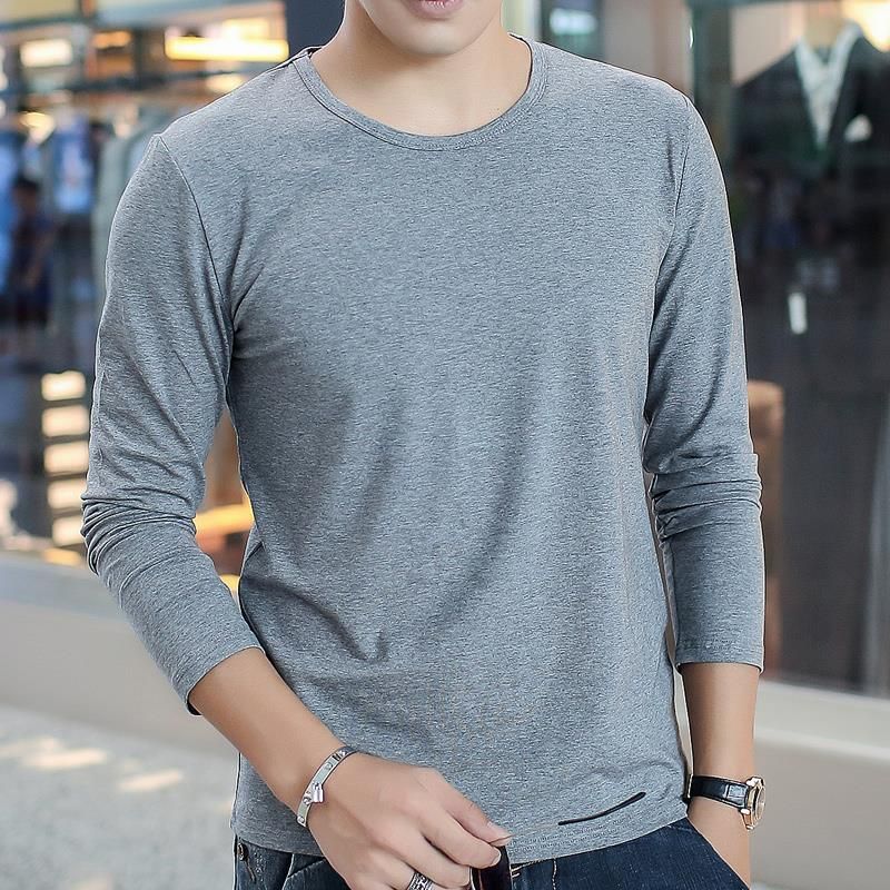 Satin Al Uzun Kollu T Shirt Man Yuvarlak Yaka Ince Bolum Olusturma Cizgisiz Ust Giysi Sonbahar Elbise Ceket Kati Renk Beyaz Erkek Giyim Kati Tl91 99 Dhgate Comda