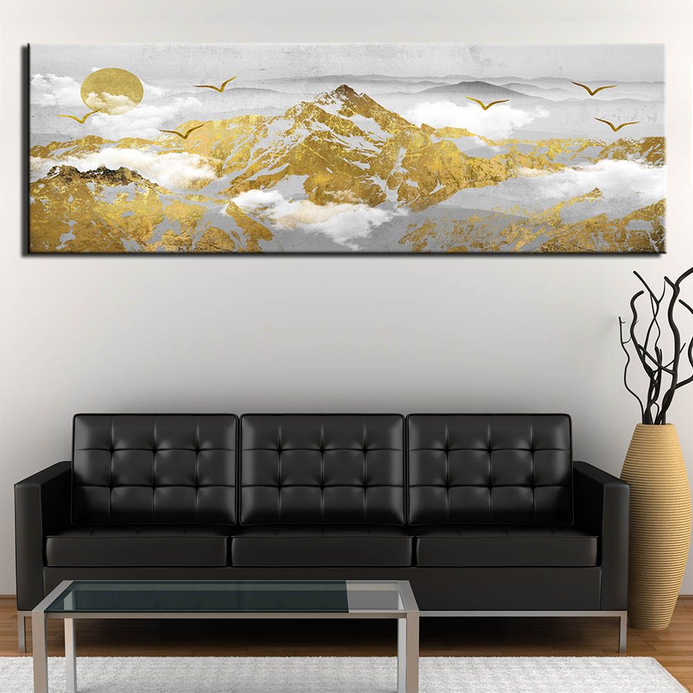 Compre 1 Panel De La Lona Pintura De Montana De Nieve Foto Arte De