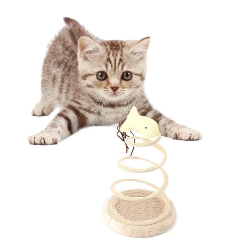 Kitten pet Spring plate Toy para Cat teasing scratching Interactive teaser Toys 