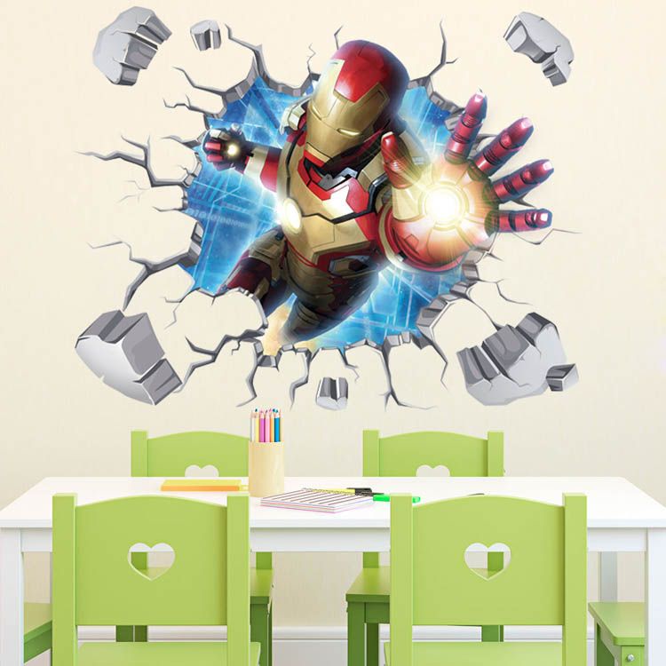 Compre Efecto De La Manera 3d Hombre De Hierro Extraible Etiqueta