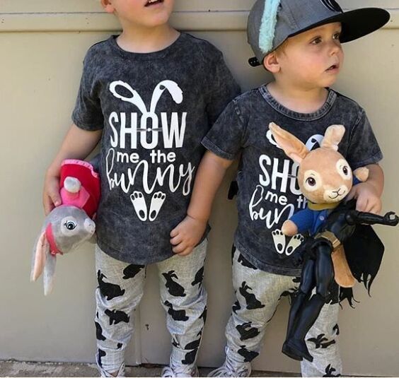 Acheter Paques Enfants Bebe Garcon Vetements Bebe Fille Montrez Moi Le Lapin Lettres Vetements Ensemble T Shirt Pantalon De Lapin 19 Ete De 5 41 Du Allison Fr Dhgate Com