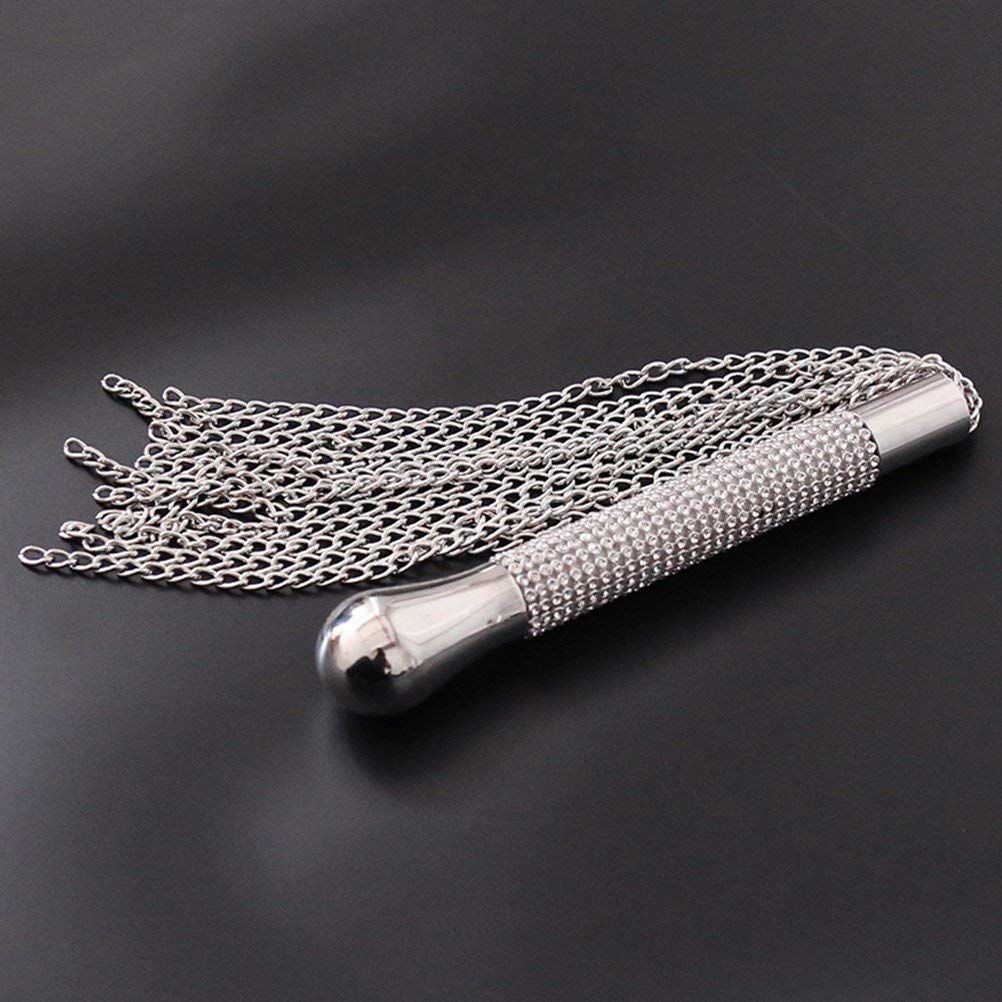 Steel Chain Queen Whip Toy Kinky Diamondlike Wrap Handle Flogger Roleplay Game 