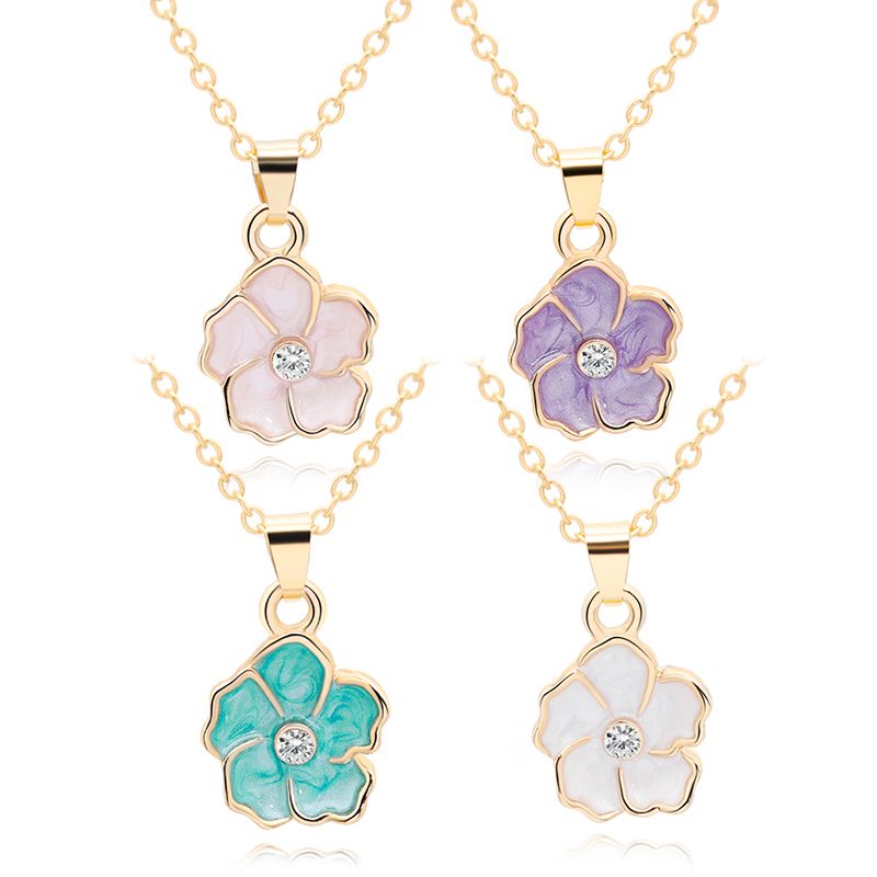 Flower Pendant Necklace Zinc Alloy 