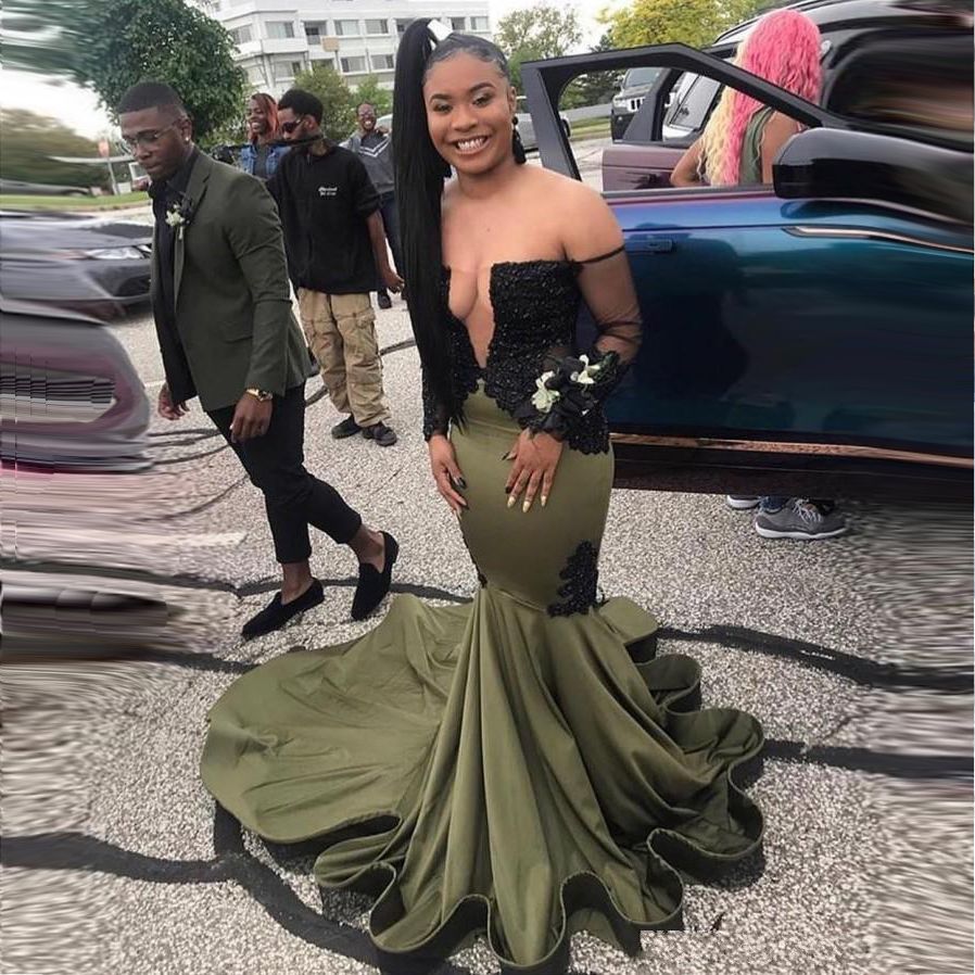 olive green formal gown