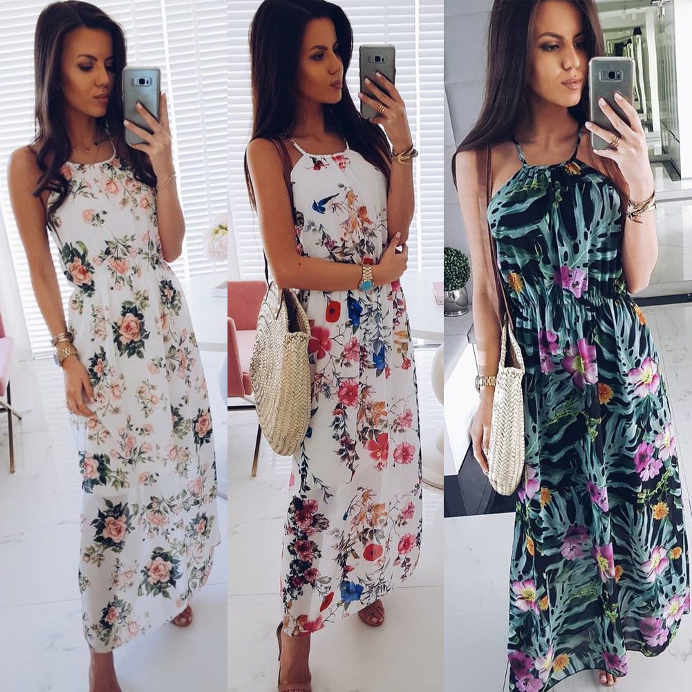 womens maxi boho floral dress