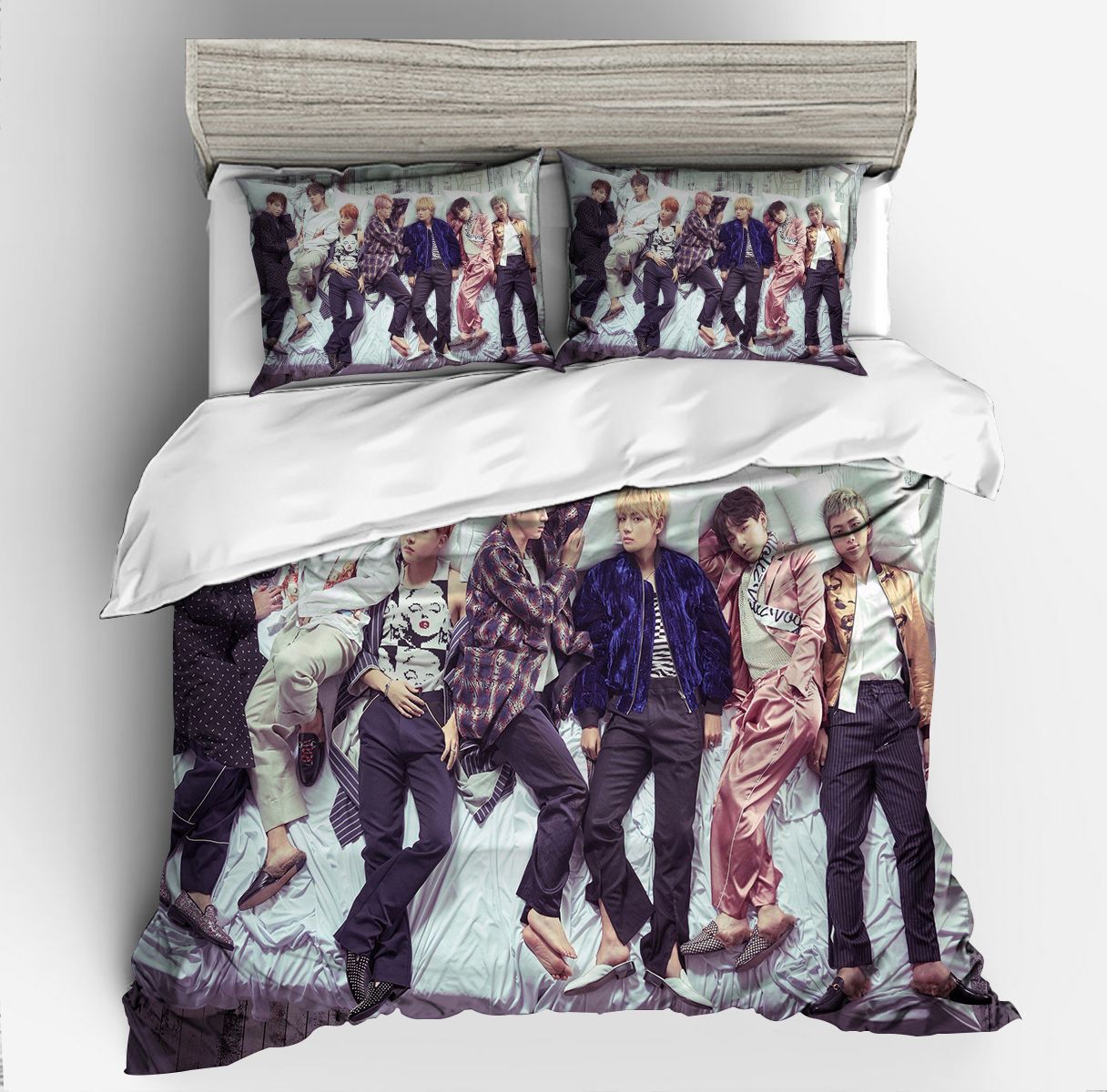 /Doppel /Kingsize-Betten hot DE 2020 BTS-3D Bettbezug Kissenbezüge Set Einzel 