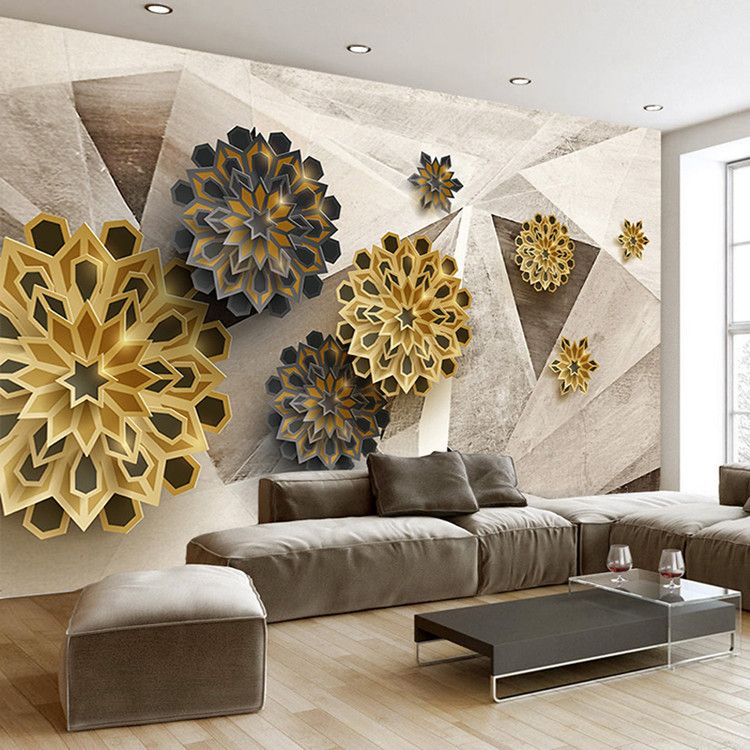 Custom Photo Wallpaper 3D Stereoscopic Retro Geometric ...