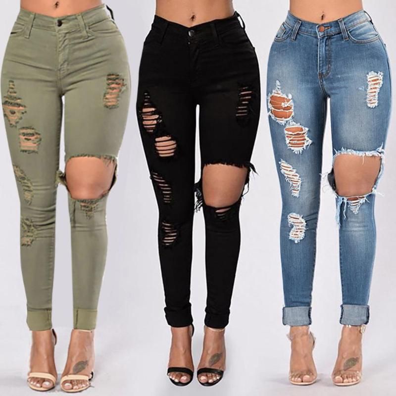 Dames Jeans Vrouwen Denim Skinny Broek Hoge Taille Vernietigde Knie Gaten  Potlood Broek Stretch Ripped Vriendje Vrouwelijke # Yl10 Uit China Dames  Jeans Verkoper Amarylly |DHgate