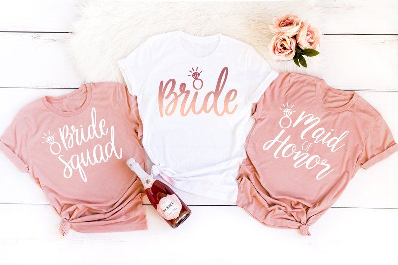 PADDY DESIGN Bridal Bachelorette Party Bride Squad Maid Of Honor T
