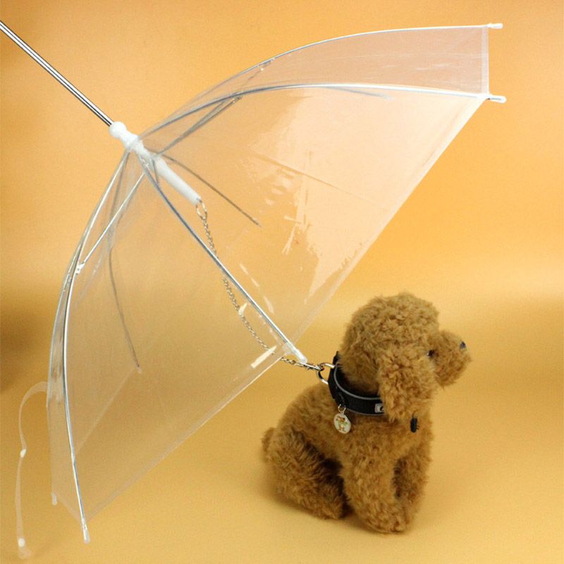 Paraguas para mascotas de PE transparente Paraguas para cachorros de perro pequeño de lluvia con