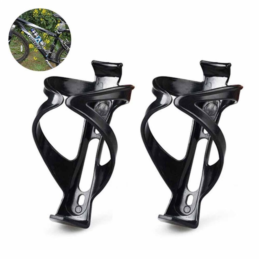 2 Pcs Bicycle Cycling Plastic Water Bottle Rack Holder Bracket Cage Black