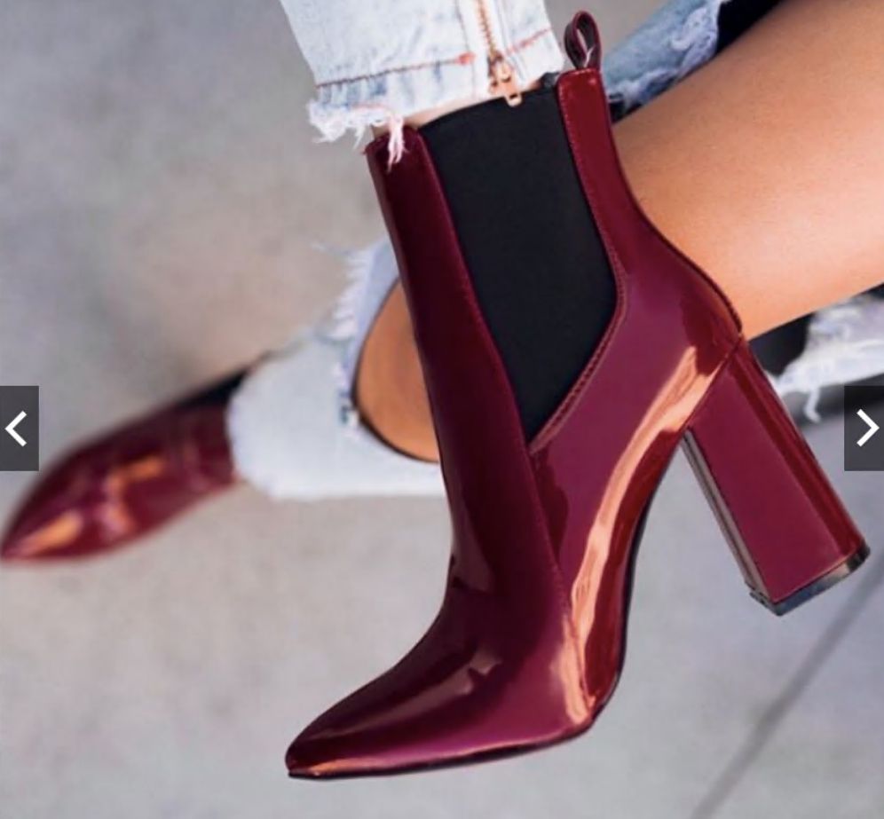 wine patent boots
