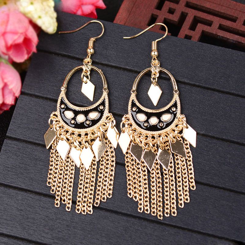 Boho Pendientes De Flecos Pendientes Colgantes Geometría De 