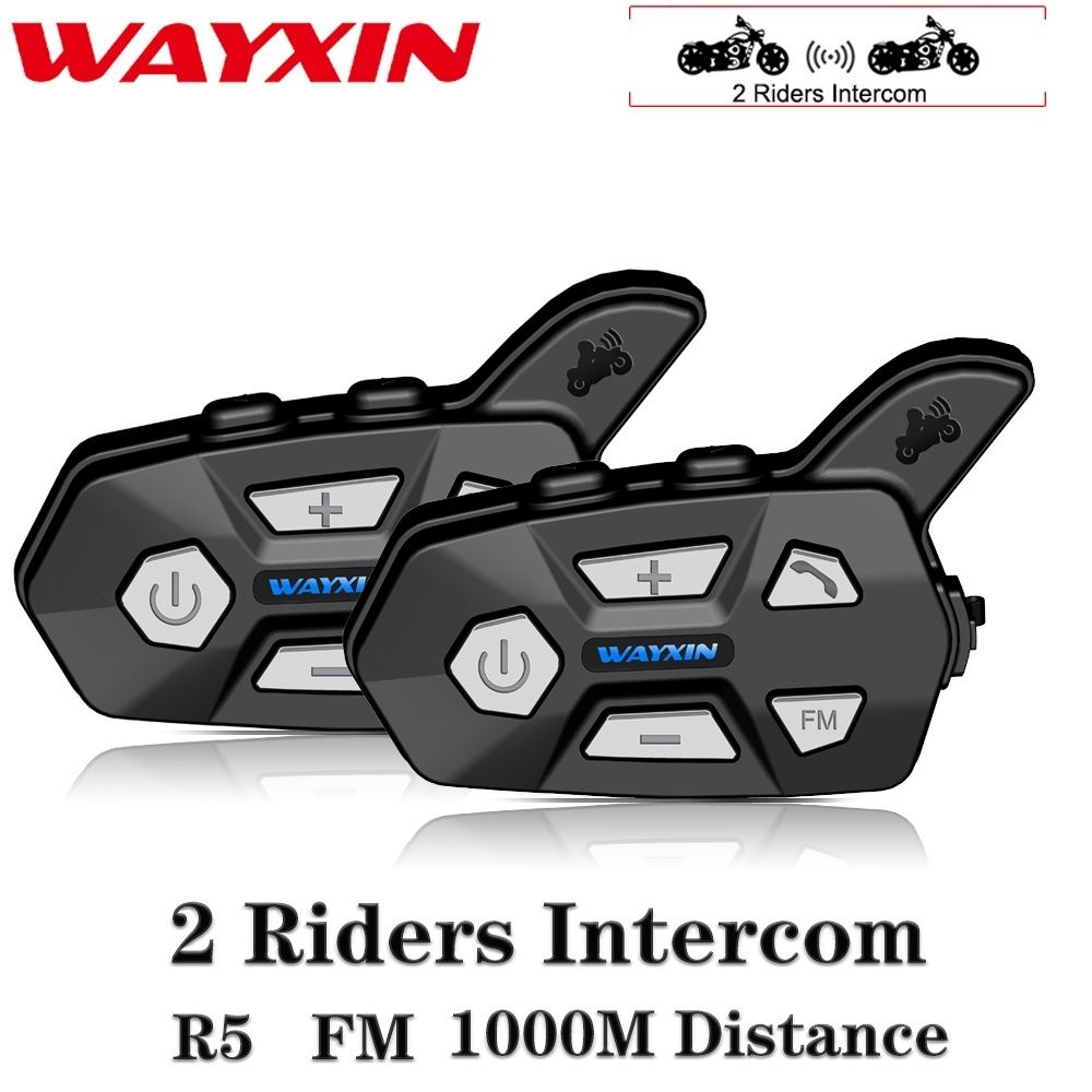 2pcs Motorcycle Bluetooth Intercom R9,Up to 4 Riders Bluetooth Motorcycle Headset Motorcycle Helmet Bluetooth Headset Communication Universal Snowmobile Wireless Interphone Waterproof 