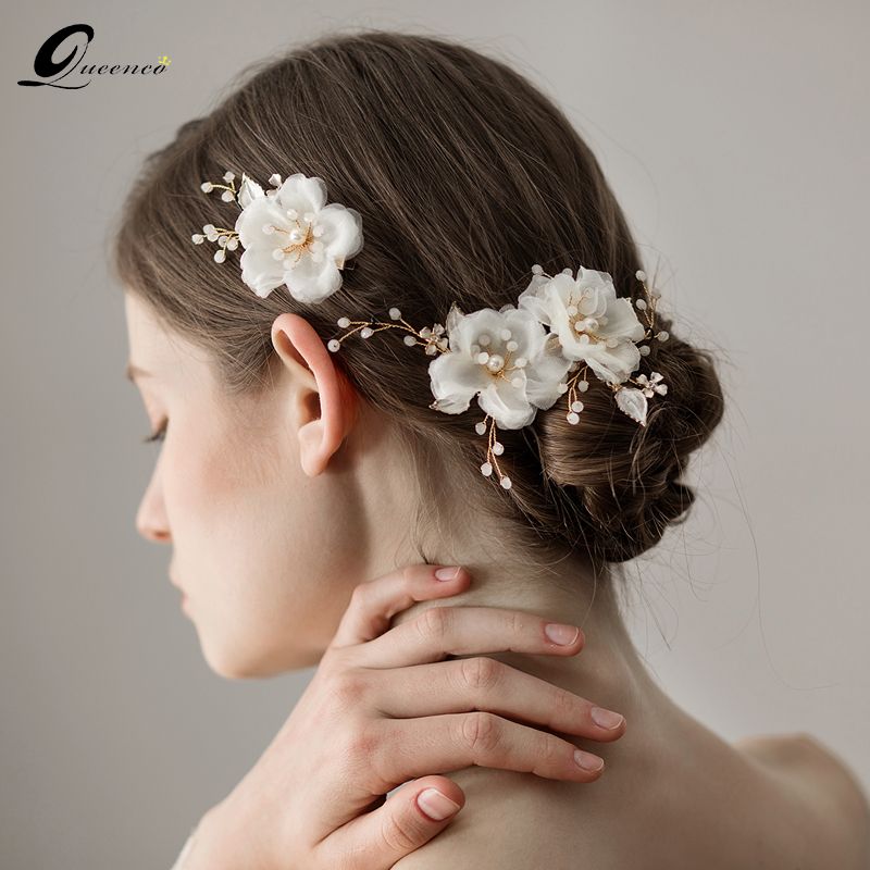 2019 Gold Floral Pearl Hair Jewelry Vintage Women Hair Ornaments