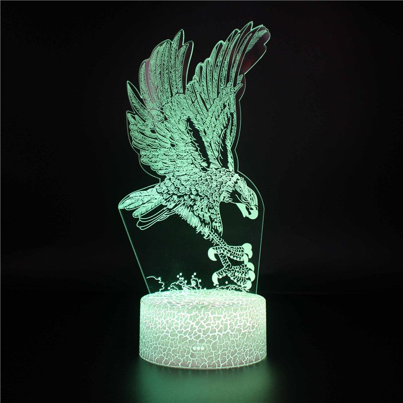 Details about   Águila 3D luz de noche 7 colores RGB cambiable lámpara de estado de ánimo LED 
