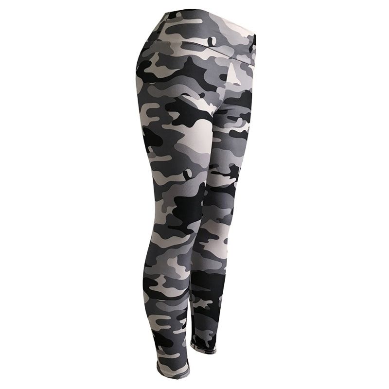 Women Sports Pants Polyester Camouflage Sport Leggings for Outdoor Workout Running Tights