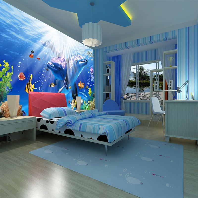 3d Under The Sea Wallpaper Deep Ocean Animals Sea Themed Room Wall Decoration Household Improvement Project Vivid Kids Room Large Mural Freewallpapers
