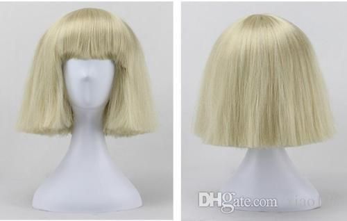 Kawaii Classic Broom Wig Fashion Lady Gaga Fluffy Golden Wig Short Straight Hair From Cq518 19 09 Dhgate Com