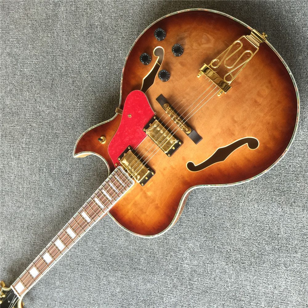 Quality Quilted Maple Top Flamed Back Thick Hollow Body Es Jazz 355