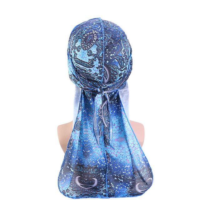Treer Hombres Mujers Seda Turbante de Cola Larga Durag Ciclismo al Aire Libre y Decoraci/ón Diaria Sombrero Bandana Estampado Paisley Suave para Danza Callejera