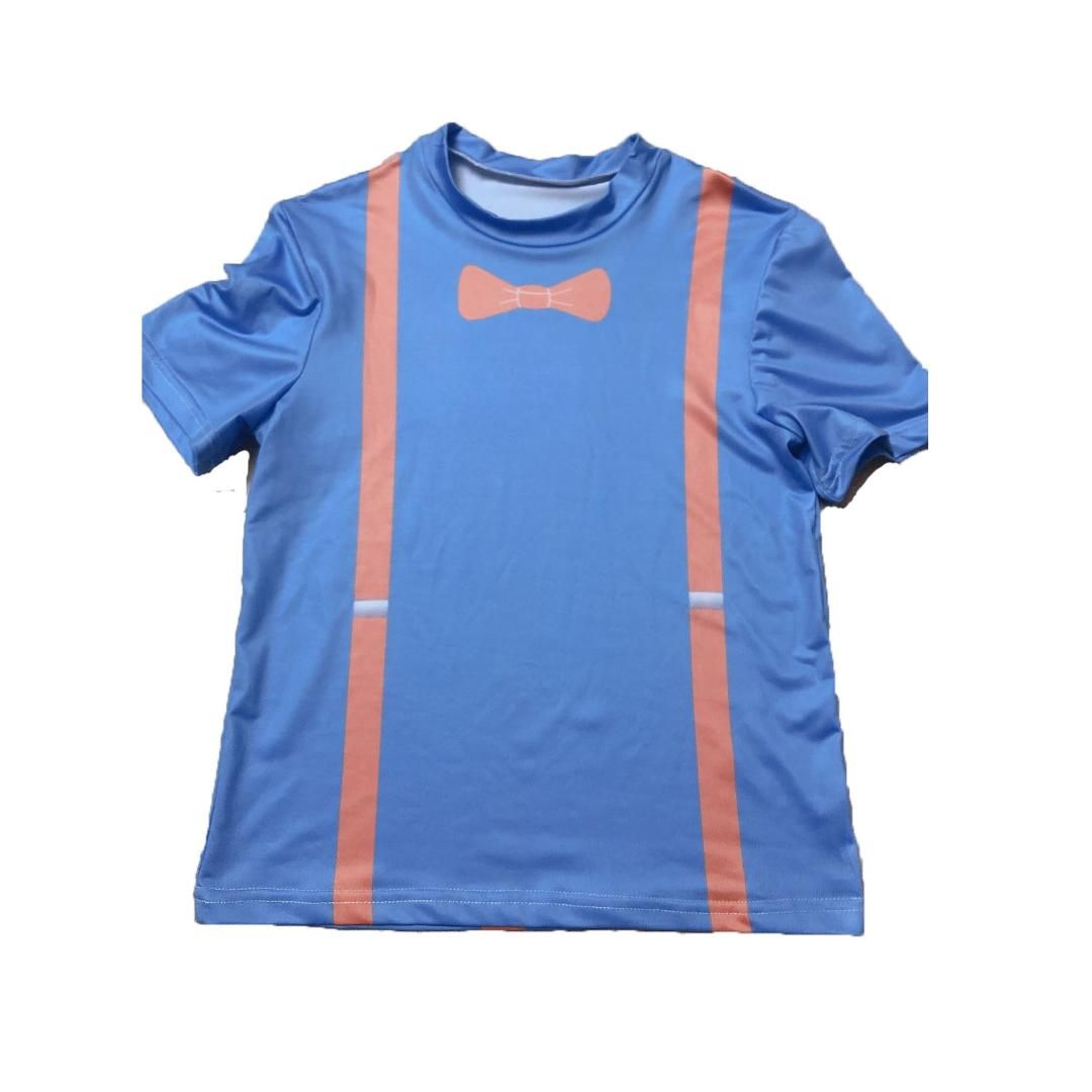 Kids Tv Blippi T Shirt Cosplay Tee Short Sleeve Children T Shirt Tops Blouse Costume Blue Tees T Shirts 3 Person Costume Big Group Halloween Costumes