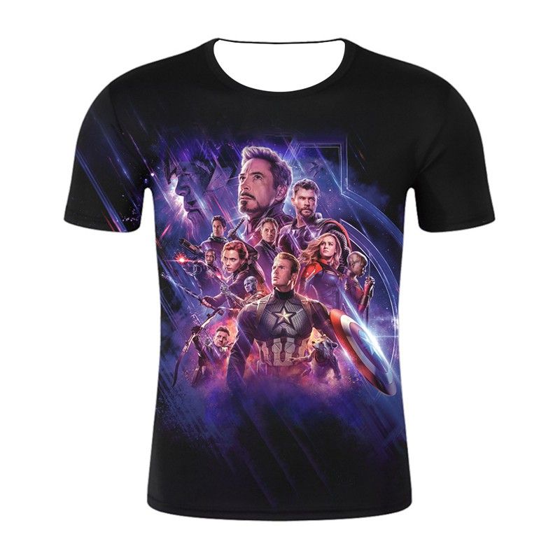 Marvel Avengers 4 fin de partie Thor 3D T-shirt imprimé d'été à manches courtes Tee Tops 