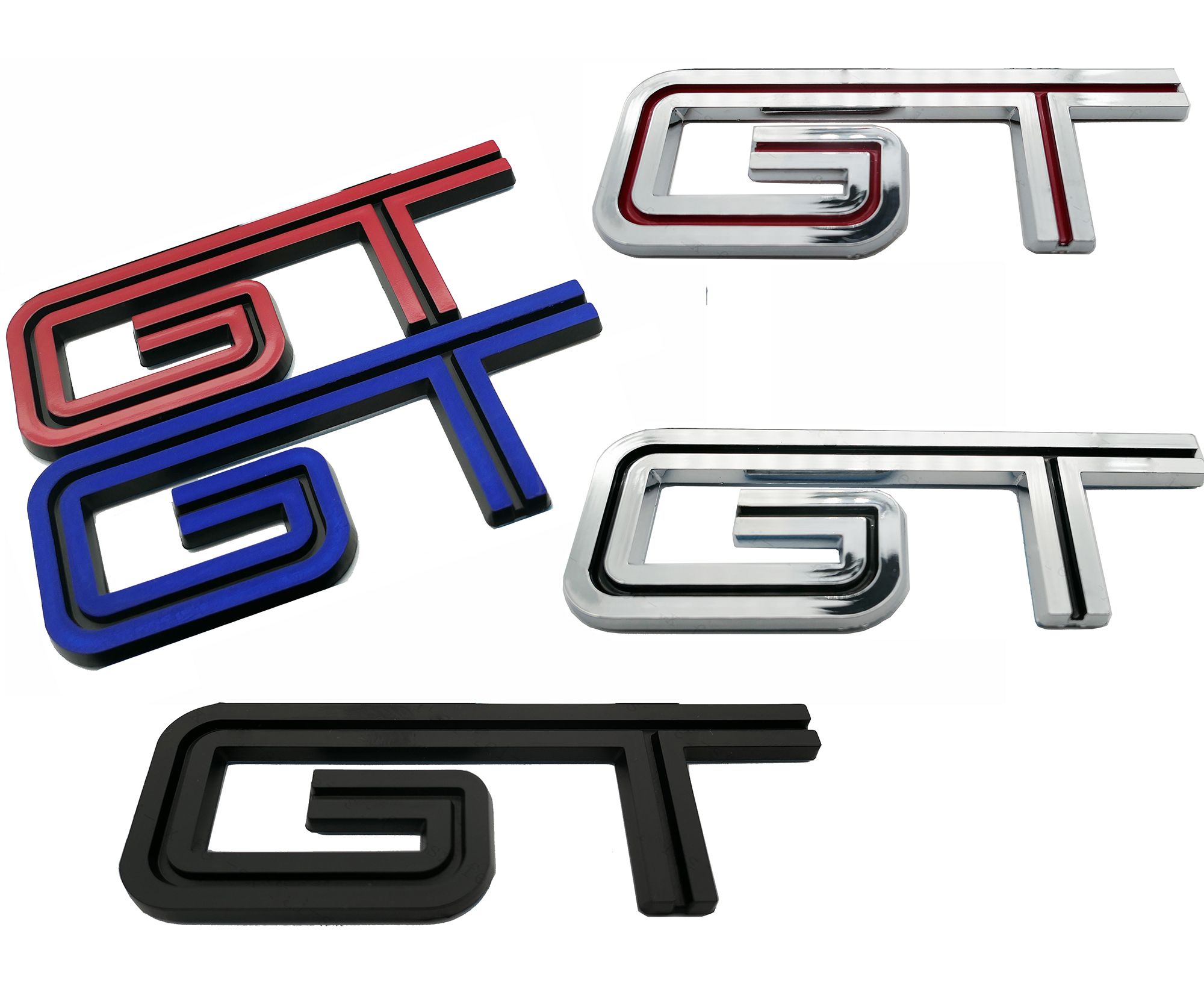 BRAND NEW GT Adhesive Side Fender Rear Badge Emblem 2 GT Badge CHROME