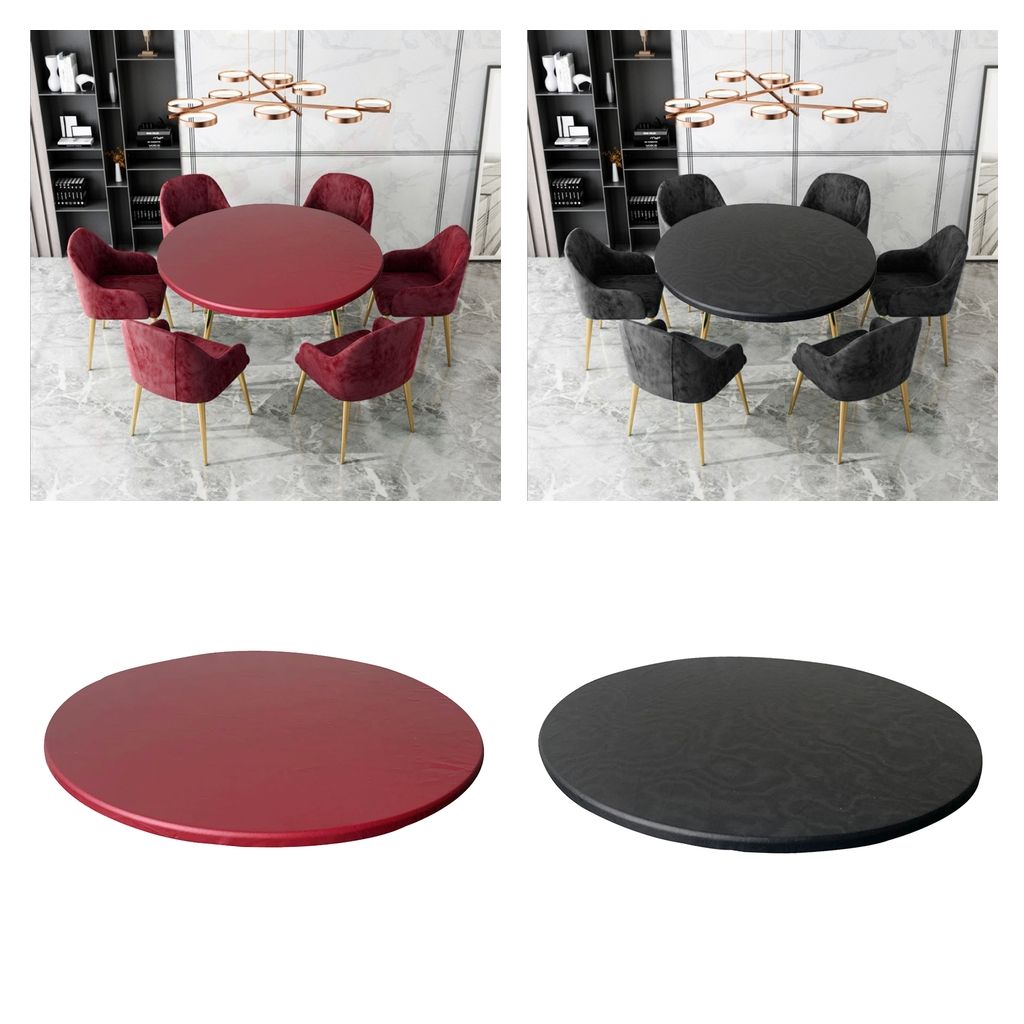 Round Vinyl Tablecloth Christmas Themed Table Cover Fit 120cm Round Tables