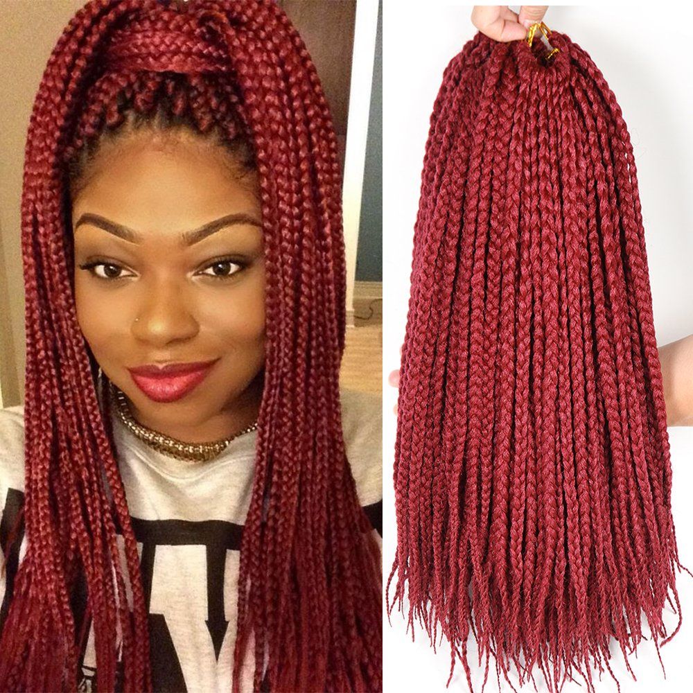 2020 1packs 18 Box Braids Crochet Hair Small Synthetic Hair