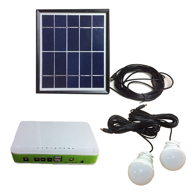 2019 Solar Indoor Lights Interior Lamp Dc Solar System Home Kit With 2 Bulbs Solar Emergency Camping Light Can Charge Mobile Cell Phone From