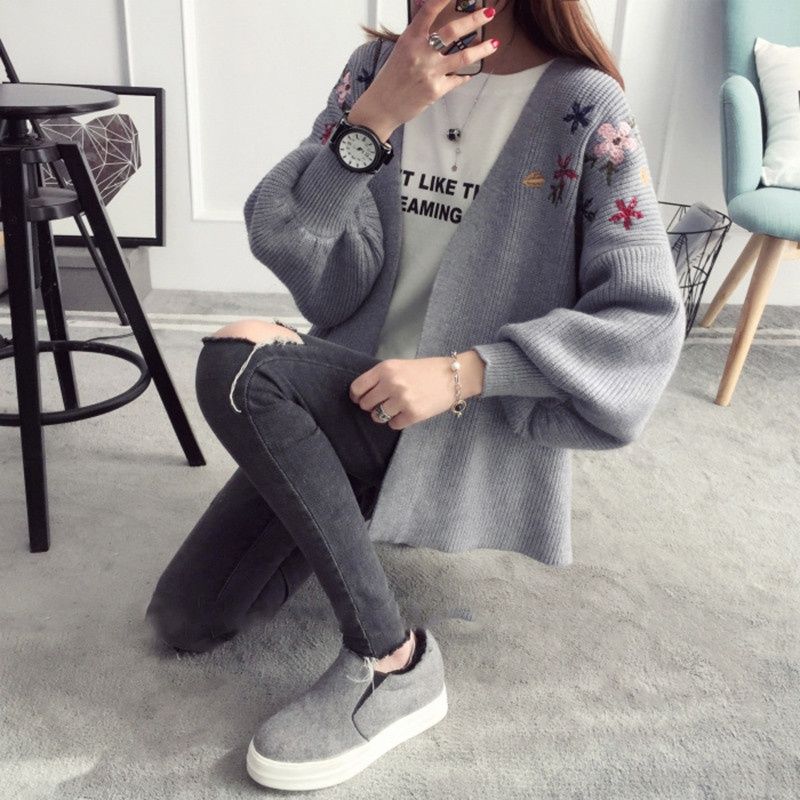 2020 Sweater Women 2018 Autumn Winter Tops Clothes Cardigan Embroidered Flower Long Lantern Sleeve Cardigan Knitted Sweaters From Avive, $15.24 | 2020 Sweater Women 2018 Autumn Winter Tops Clothes Cardigan Embroidered Flower Long Lantern Sleeve Cardigan Knitted Sweaters From Avive, $15.24 |