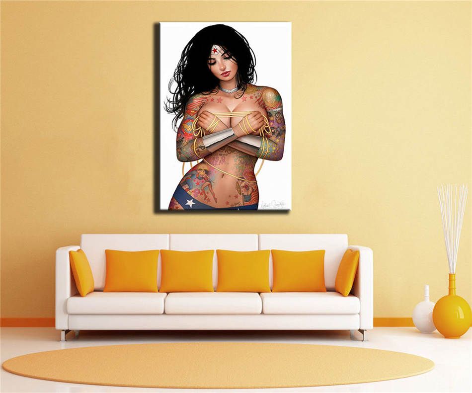 2020 Wonder Woman Tattoo Hd Canvas Printing New Home Decoration Art Painting Unframed Framed From Wukaiok01 4 95 Dhgate Com