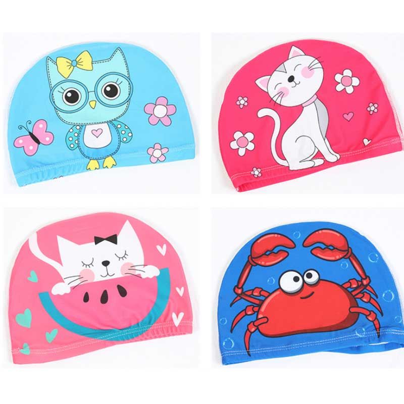 kids fabric swimming hat