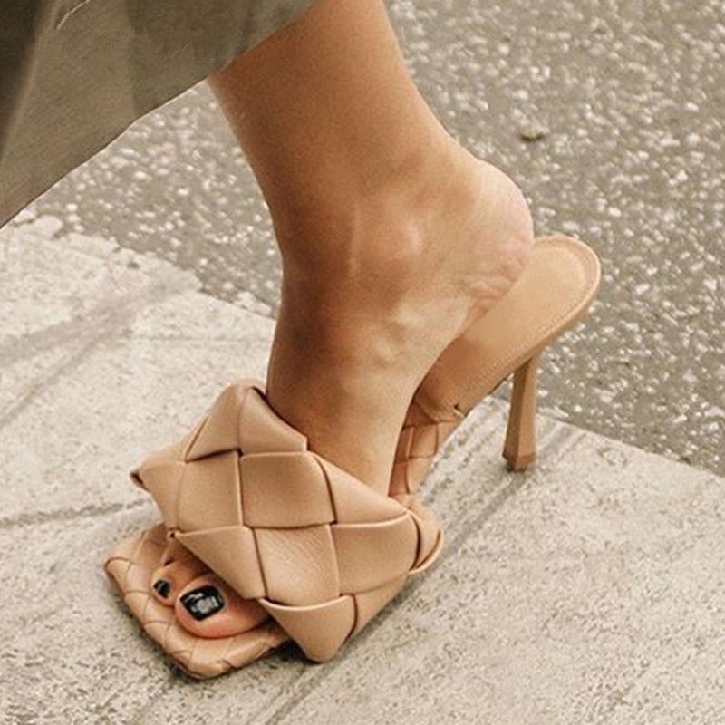 woven mules heel