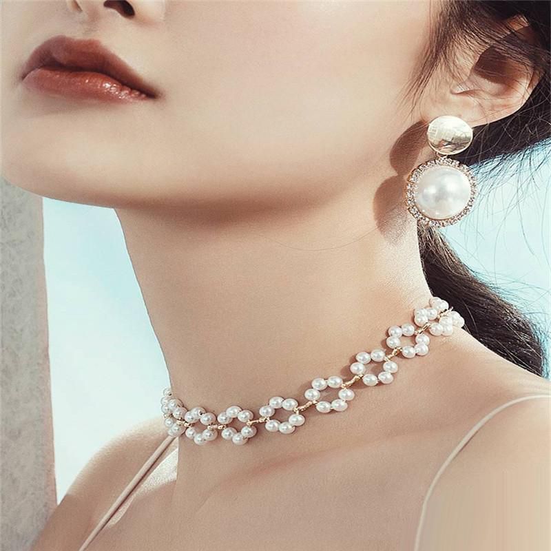 Classic Flower Pearl Chokers Necklaces For Womens Girls Princess Bridal  Pearls Imitation Engagement Wedding Party Jewelry Birthday Gift From  Fashionstore666, $1.55