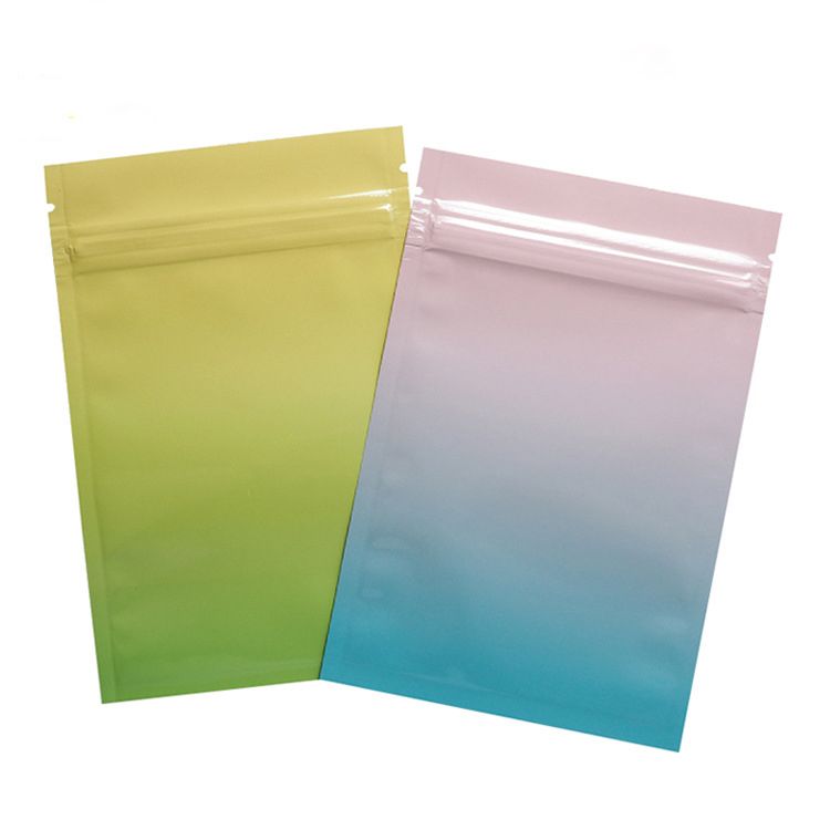 Many Size Colorful Aluminum Foil Zipper Mylar Bags Clear Food Packaging Pouches 