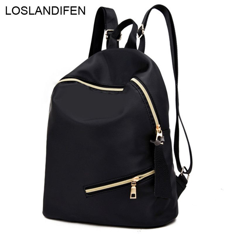 New Women Girl Black Nylon School bags Backpack Shoulder Bag Travel Rucksack sz