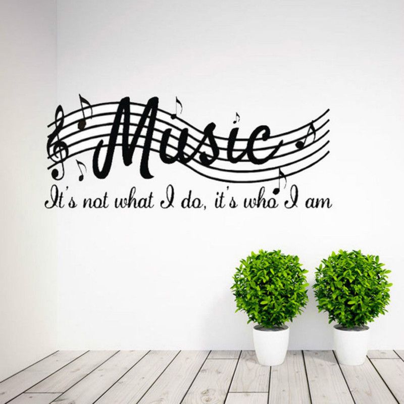Acheter Pas Cher La Musique Nest Pas Mur Citation Decal Vinyl Word Dance Notes De Musique Sticker Mural Du 5 25 Fr Dhgate