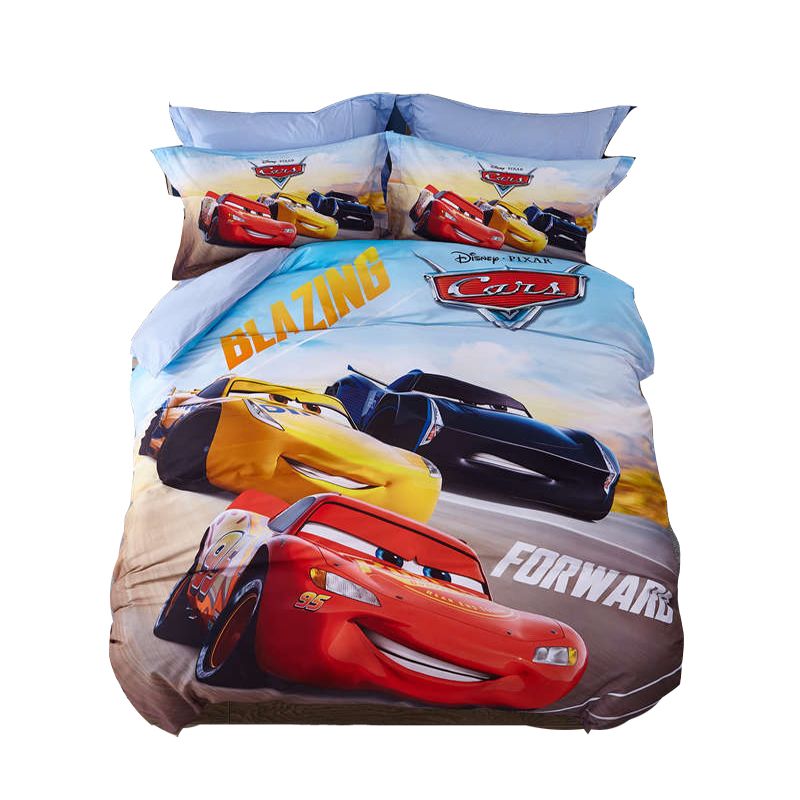 Lightning Mcqueen Cars Bedding Set Twin Size Bed Sheets For Kids