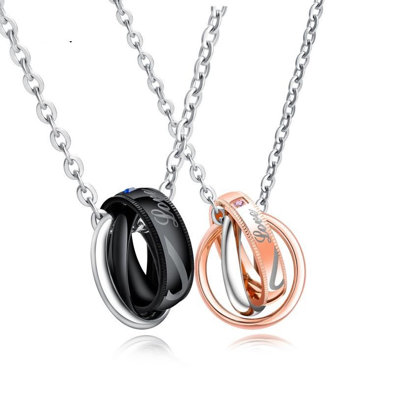 Wholesale Circle Shape Letter Love Couple Necklace Stainless Steel Cz Stones Pendants Lover Jewel Black Rose Gold Anniversary Gift Alphabet Necklace From Fashionjewelry7 3 6 Dhgate Com
