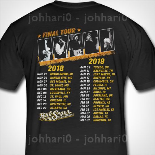 bob seger 2018 tour shirts
