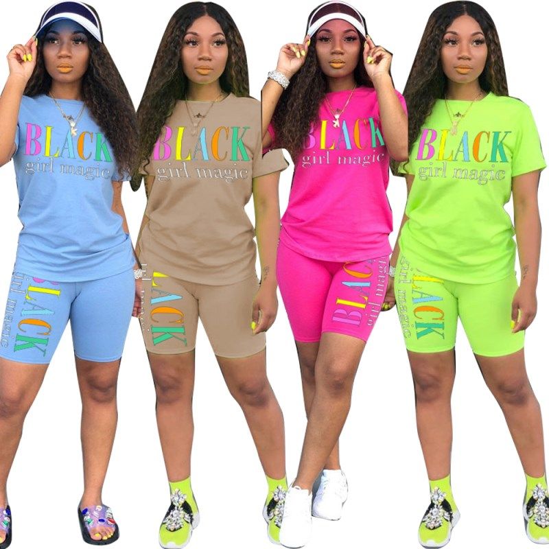 Women Clothes Short Sleeve Outfits Set 