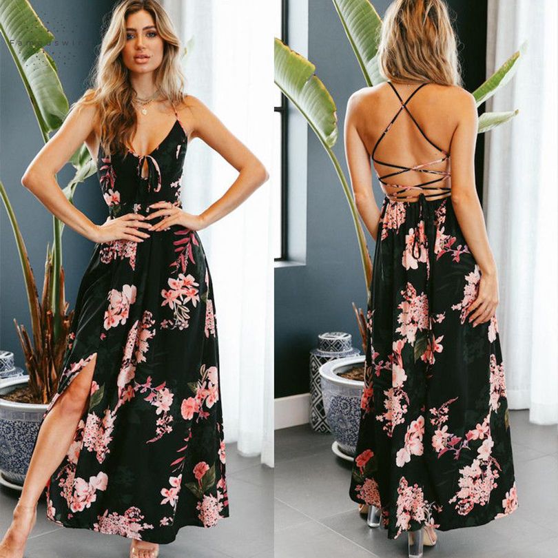 casual maxi dress with slit