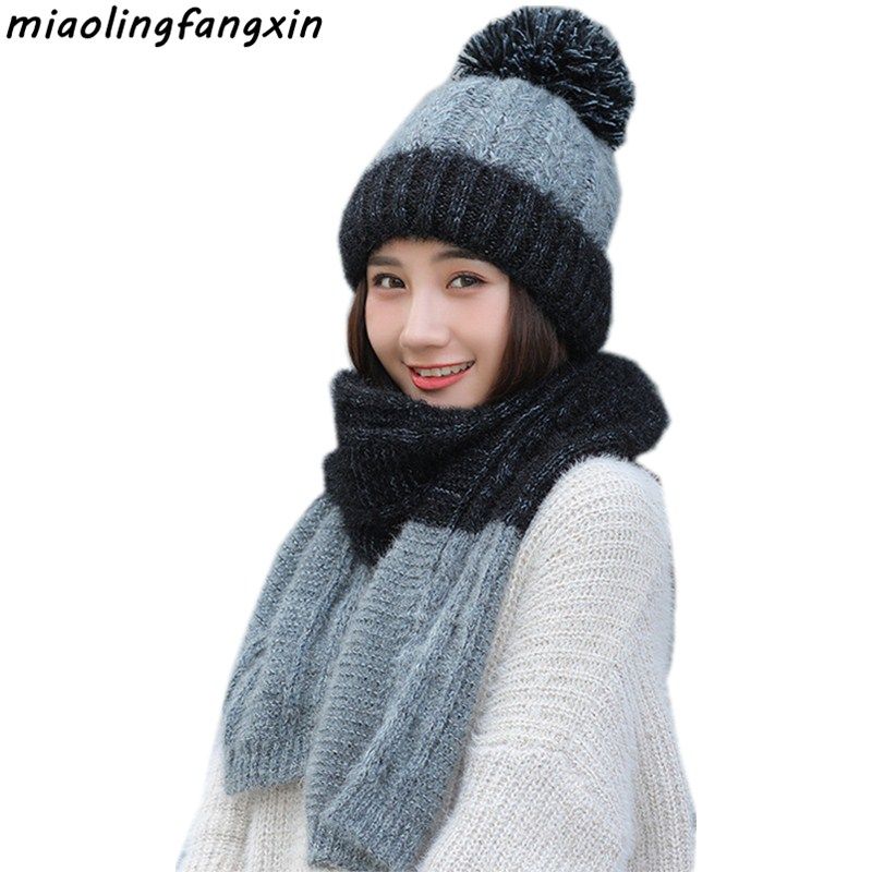 bobble hat scarf and gloves set womens