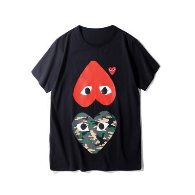 cdg camo heart t shirt