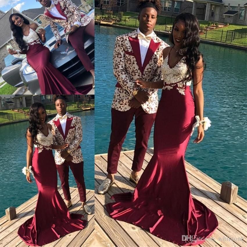 burgundy prom couples Big sale - OFF 76%
